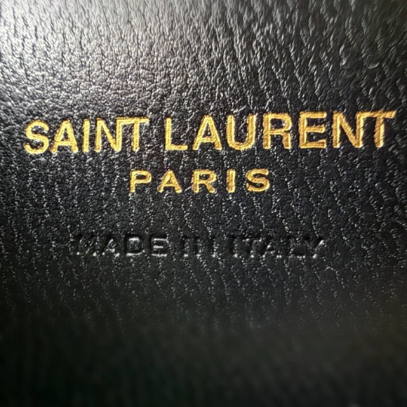 YSL SAINT LAURENT COLLEGE MINI CHAIN BAG IN SHINY CRACKLED LEATHER BLACK - Picture 12 of 16